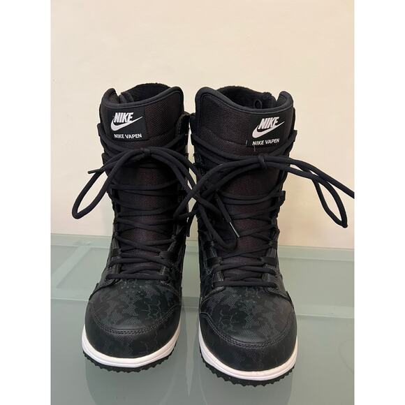 Rare! Nike Vapen snowboard boots women’s 8.5 black rose lace snakeskin camo 2010 - Picture 5 of 9